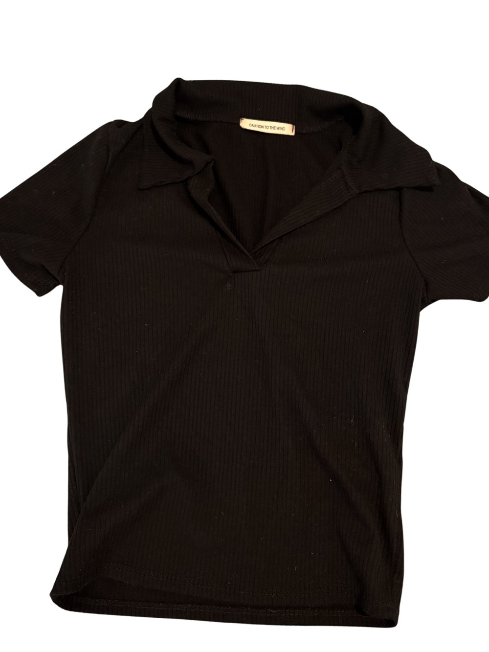 Caution to the Wind collared crop top